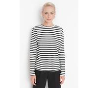 Wovcor Striped Crew Neck Knit Long Sleeve T-Shirt In White White