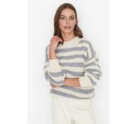 WOVCOR Striped Knit Sweater - Ecru - L