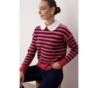 Wovcor Striped Knit Sweater With Detachable Collar Detail Multi