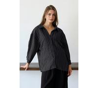 WOVCOR Striped Oversize Textured Shirt - Black - L