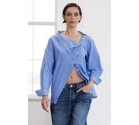 Wovcor Striped Woven Shirt With Collar Detail In Blue