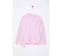 Wovcor Striped Woven Shirt With Collar Detail In Pink Pink