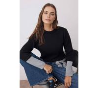 Wovcor Structured Knit Long Sleeve Sweater In Black Black