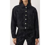 WOVCOR Suede Look Basic Denim Jacket - Black - L