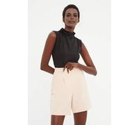 Wovcor Tailored Regular Fit Woven Shorts With Pocket Detail In Stone Stone