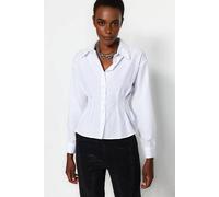 Wovcor Tailored Shirt With Pin-Tuck Waist Detail In White White 4