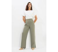 Wovcor Tailored Wide Leg Woven Trousers In Green Green 10