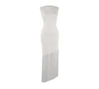 WOVCOR Tassel Detail Knitted Evening Dress - Ecru - 10