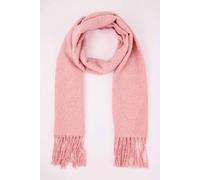 Wovcor Tassel Trim Boucle Knit Oversized Winter Scarf In Pink Pink