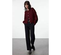 Wovcor Textured Knit Button-Front Cardigan In Burgundy Burgundy M