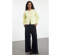Wovcor Textured Knit Button-Front Cardigan In Yellow Yellow