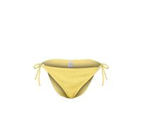 Wovcor Textured Tie Side Bikini Bottom With Adjustable Fit In Yellow Yellow
