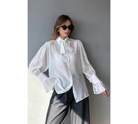 WOVCOR Transparent Soft Feel Boho Shirt with Tie Detail - White - 12