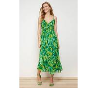 Wovcor Tropical Lace Trim Strappy Maxi Occasion Dress Multi