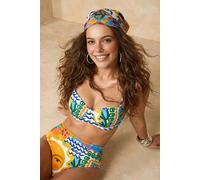 WOVCOR Tropical Patterned Balconette Padded High-Waisted Regular Bikini Set - Multi - 14