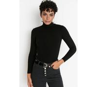 Wovcor Turtleneck Ribbed Knit Sweater In Black Black