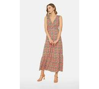 WOVCOR V-Neck Sleeveless A-Line Maxi Knit Dress - Multi - L