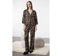 Wovcor Viscose Woven Sleepwear 2-Piece Pajama Set In Brown Brown 6