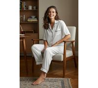 Wovcor Viscose Woven Sleepwear 2-Piece Pajama Set In White White 14