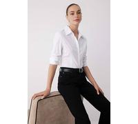Wovcor Waist-Fitted Cotton Woven Shirt In White White