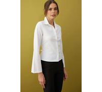 WOVCOR Waist-Sit Shirt with Corset Detail - White - 6