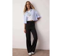WOVCOR Wide Leg Bootcut Woven Trousers - Black - 10