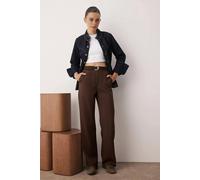 WOVCOR Wide Leg Bootcut Woven Trousers - Brown - 14