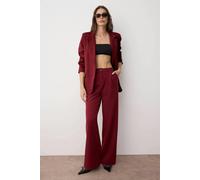 WOVCOR Wide Leg Woven Trousers - Burgundy - 4