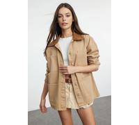 Wovcor Women’S Cotton Twill Utility Pocket Jacket In Camel Camel M