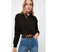 Wovcor Women’S Croc-Effect Faux Leather Belt With Metal Buckle In Black Black