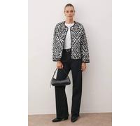 Wovcor Women’S Geo Jacquard Open Front Jacket Multi 10