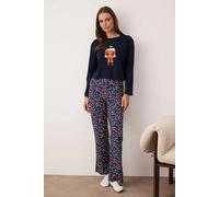 WOVCOR Women's 2-Piece Cotton Christmas Pyjama Set in Navy | Size: Medium WOVCOR Navy M