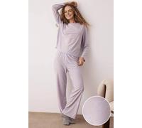 WOVCOR Women's 2-Piece Heart Print Pajama Set in Lilac | Size: Medium WOVCOR Lilac M