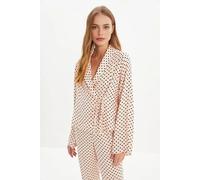 WOVCOR Women's 2-Piece Heart Print Viscose Woven Pajama Set with Tie Detail in Pale Pink | Size: 14 WOVCOR Pale Pink 14