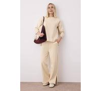 WOVCOR Women's 2-Piece Oversized Knit Top & Wide Leg Pants Set in Stone | Size: Small WOVCOR Stone S