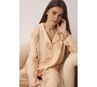 WOVCOR Women's 2- Piece Sun Patterned Viscose Woven Pajama Set in Beige | Size: 6 WOVCOR Beige 6