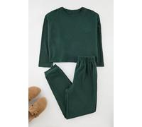 WOVCOR Women's 2-Piece Waffle Knit Pajama Set in Dark Green | Size: XL WOVCOR Dark Green XL