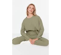 WOVCOR Women's 2-Piece Waffle Knit Pajama Set in Light Green | Size: Medium WOVCOR Light Green M