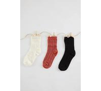WOVCOR Women's 3 Pack Cotton Jacquard Lace Knit Crew Socks WOVCOR Multicolor One Size