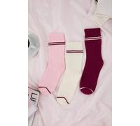 WOVCOR Women's 3 Pack Cotton Striped Jacquard Knit Crew Socks WOVCOR Multicolor One Size