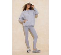 WOVCOR Women's 3 Piece Hooded Knit Set with Zip Front Top, Vest & Leggings in Grey | Size: Large WOVCOR Grey L