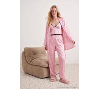 WOVCOR Women's 3 Piece Satin Robe & Pyjama Set in Pink | Size: 12 WOVCOR Pink 12