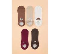 WOVCOR Women's 5 Pack Cotton Printed Knit Ankle Socks WOVCOR Multicolor One Size