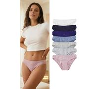 WOVCOR Women's 7 Pack Cotton Rich Logo Print Bikini Briefs Set | Size: S/M WOVCOR Multicolor S/M