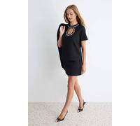WOVCOR Women's Accessory & Cut Out Detail Regular Fit Short Sleeve T-Shirt in Black | Size: XS WOVCOR Black XS
