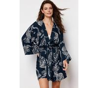 WOVCOR Women's Animal Print Belted Viscose Woven Dressing Gown | Size: 12 WOVCOR Multicolor 12