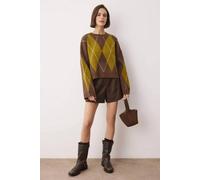 WOVCOR Women's Argyle Pattern Knitted Jumper | Size: Large WOVCOR Multicolor L