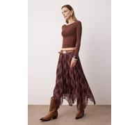 WOVCOR Women's Asymmetric Crinkle Chiffon Maxi Skirt with Lining | Size: 8 WOVCOR Multicolor 8