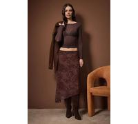 WOVCOR Women's Asymmetrical Flocked Tulle Skater Knit Skirt | Size: Large WOVCOR Multicolor L