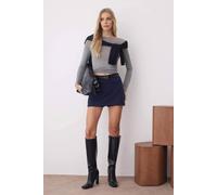 WOVCOR Women's Belted Mini Skirt with Pocket Detail in Navy | Size: 8 WOVCOR Navy 8